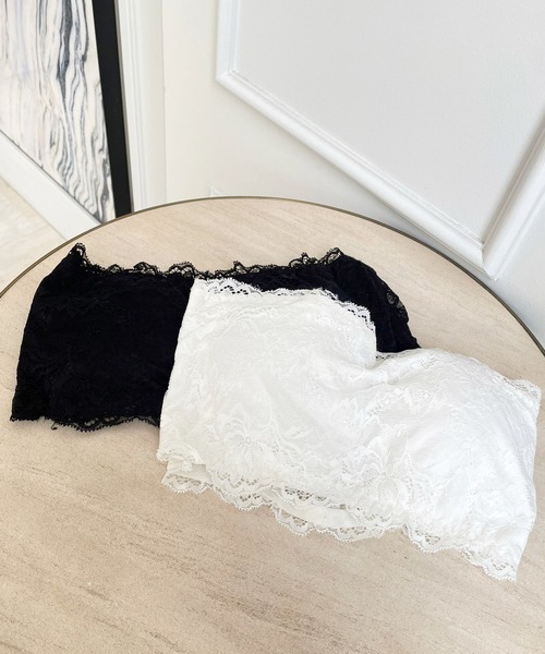 LIPSERVICE（リップサービス）の「カップインレースブラトップ（チューブトップ・レディース・ブラック/ホワイト・S/M）」の3枚目の写真