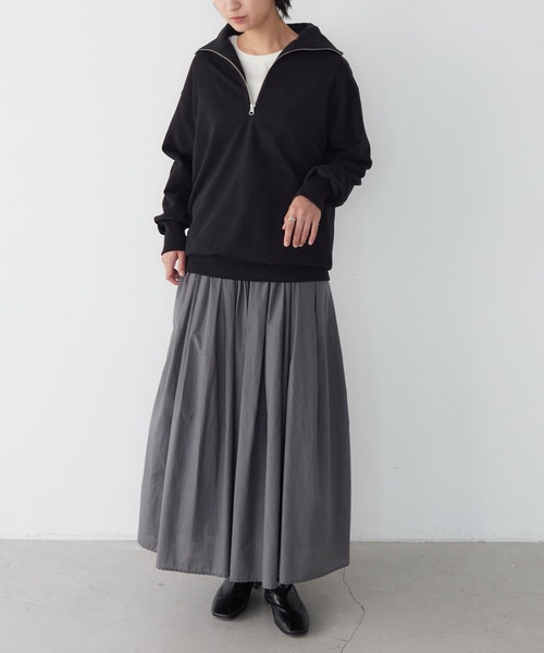 ハーフジップ裏毛スウェット【サスティナブル】（スウェット）｜for/c