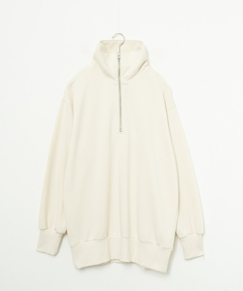 for/c（フォーシー）の「ハーフジップ裏毛スウェット【サスティナブル】（スウェット・レディース・アイボリー/ブラック/ブルー・M/L）」の20枚目の写真
