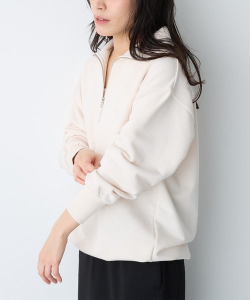 セール】ハーフジップ裏毛スウェット【サスティナブル】（スウェット