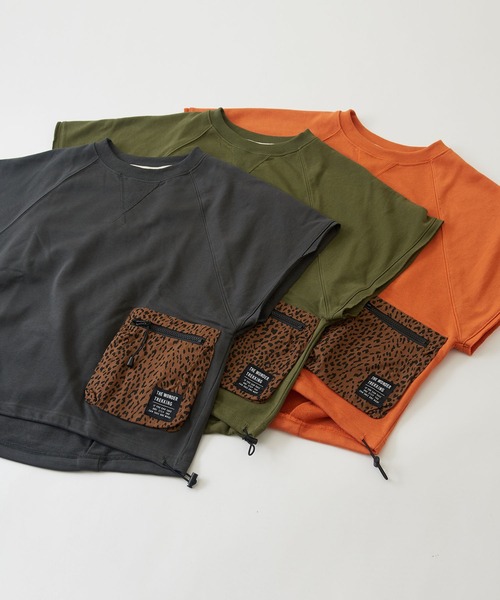 CUBE SUGAR（キューブシュガー）の「GENTIL(ジャンティ)ミニ裏毛スウェットポケットベスト（ベスト・レディース・カーキ/スミクロ/グレイッシュベージュ/オレンジ・M）」の22枚目の写真