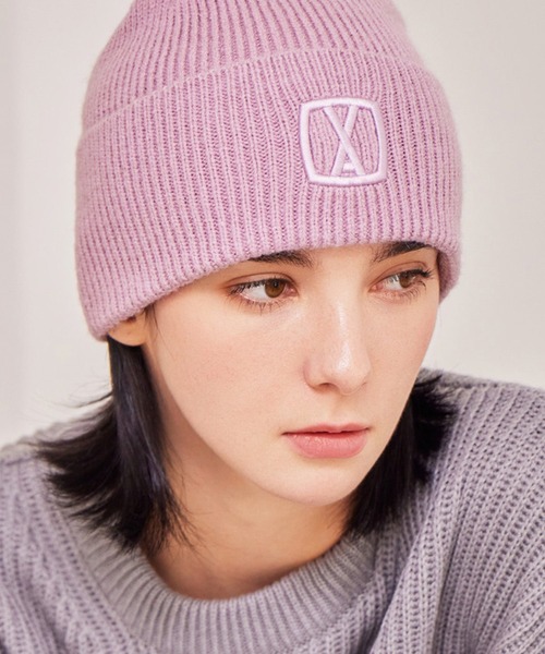 VARZAR（バザール）の「VARZAR(バザール)/VA 3D Square Beanie/Y2K 3D スクエア ロゴ リブ ビーニー ニット帽（ニットキャップ/ビーニー・レディース・ブラック/グレー/ミント/ピンク・FREE）」の4枚目の写真