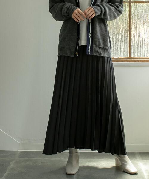 coen（コーエン）の「ウールライクプリーツスカート（スカート・レディース・ダークグレー/モカ/ブラック・L/M）」の4枚目の写真