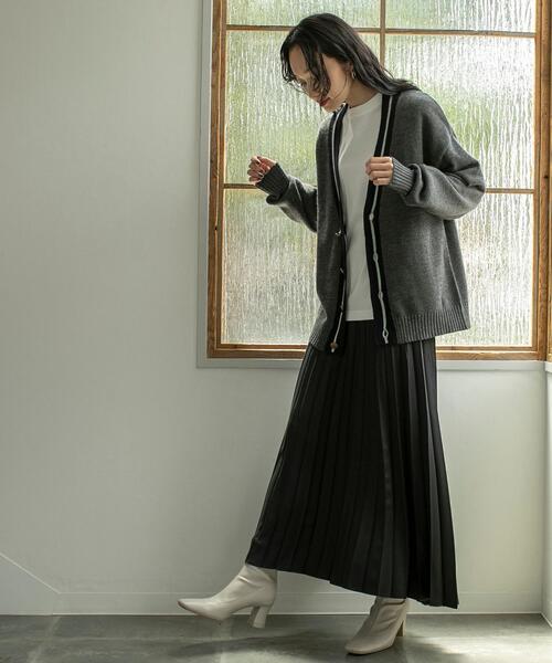 coen（コーエン）の「ウールライクプリーツスカート（スカート・レディース・ダークグレー/モカ/ブラック・L/M）」の8枚目の写真