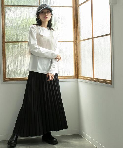 coen（コーエン）の「ウールライクプリーツスカート（スカート・レディース・ダークグレー/モカ/ブラック・L/M）」の13枚目の写真