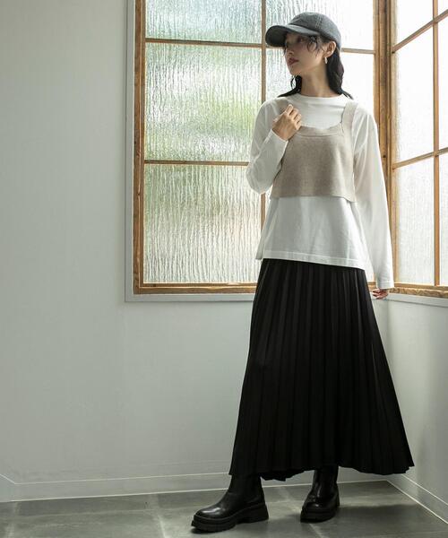 coen（コーエン）の「ウールライクプリーツスカート（スカート・レディース・ダークグレー/モカ/ブラック・L/M）」の14枚目の写真