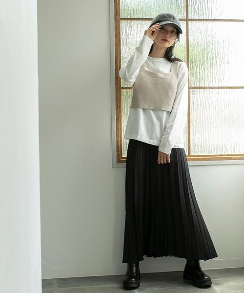 coen（コーエン）の「ウールライクプリーツスカート（スカート・レディース・ダークグレー/モカ/ブラック・L/M）」の15枚目の写真