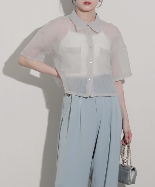 nouvellemoi(ヌーベルモイ)の「ハイウエストカラータックスラックス(スラックス・レディース・ブラック/ライトブラウン/チャコール/ブラウン/ダークベージュ/アイボリー/ミント/ブルー・M/L/S)」の18枚目の写真