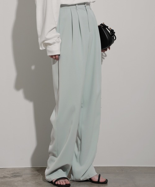 nouvellemoi(ヌーベルモイ)の「ハイウエストカラータックスラックス(スラックス・レディース・ブラック/ライトブラウン/チャコール/ブラウン/ダークベージュ/アイボリー/ミント/ブルー・M/L/S)」の16枚目の写真