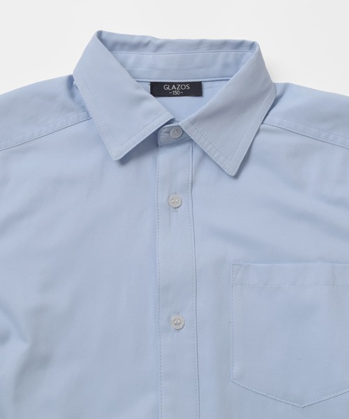 GLAZOS（グラソス）の「【大人向けサイズあり】カルゼ・ドレスシャツ（シャツ/ブラウス・キッズ・サックスブルー/ホワイト・150cm/160cm/170cm/140cm）」の6枚目の写真