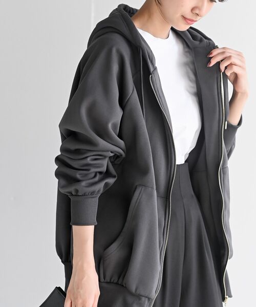 rps（アールピーエス）の「裏起毛ビッグシルエットジップパーカー（パーカー・レディース・ブラック/モカ/アイボリー/チャコールグレー/グレー・フリー）」の3枚目の写真