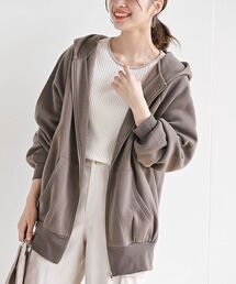 裏起毛ビッグシルエットジップパーカー