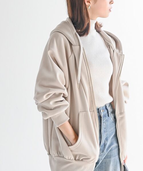 rps（アールピーエス）の「裏起毛ビッグシルエットジップパーカー（パーカー・レディース・ブラック/モカ/アイボリー/チャコールグレー/グレー・フリー）」の6枚目の写真