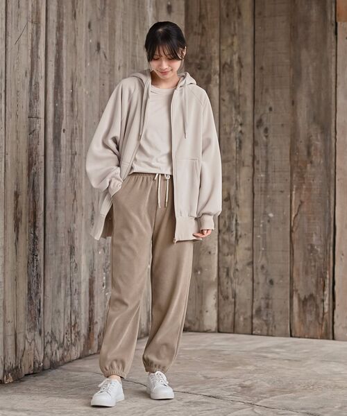 rps（アールピーエス）の「裏起毛ビッグシルエットジップパーカー（パーカー・レディース・ブラック/モカ/アイボリー/チャコールグレー/グレー・フリー）」の9枚目の写真