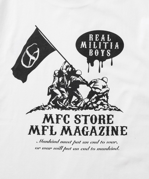 MFC STORE（エムエフシーストア）の「MFL x MFC STORE PEACE FLAG S/S TEE（Tシャツ/カットソー・メンズ・ホワイト/ブラック・L/M/XXL/XL/S）」の11枚目の写真