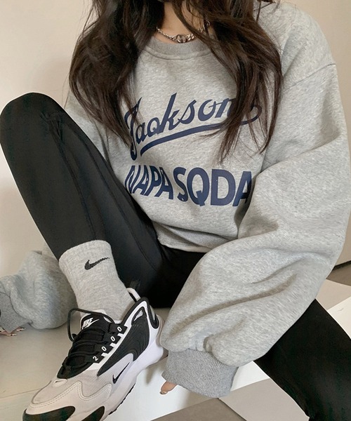NinaetLina(ニナエリナ)の「前面プリントロゴ裏起毛スウェット(スウェット・レディース・ホワイト/グレー/ピンク・FREE)」の10枚目の写真