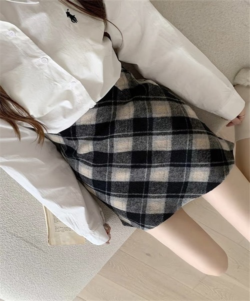 Dream garden（ドリームガーデン）の「チェック柄ミニスカート（スカート・レディース・レッド/ブラック/カーキ・XL/L/M/S/2XL）」の12枚目の写真