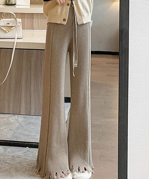 Dewlily（デューリリー）の「フリンジワイドパンツ（その他パンツ・レディース・ブラウン/ホワイト/ブラック/ベージュ・FREE）」の4枚目の写真
