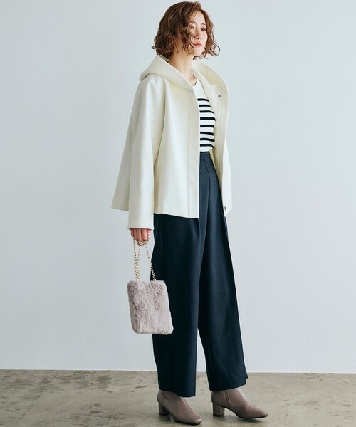 grove(グローブ)の「◆パール調の金縁ボタンがアクセント!タックワイドパンツ(その他パンツ・レディース・グレー/ブルー系その他/アイボリー・02/03/04/01/05)」の9枚目の写真