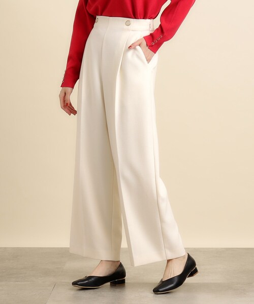 grove(グローブ)の「◆パール調の金縁ボタンがアクセント!タックワイドパンツ(その他パンツ・レディース・グレー/ブルー系その他/アイボリー・02/03/04/01/05)」の15枚目の写真