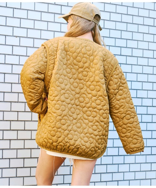 anap mimpi（アナップミンピ）の「フラワーキルティング 2WAY ジャケット（ブルゾン・レディース・ベージュ/キャメル・FREE）」の20枚目の写真