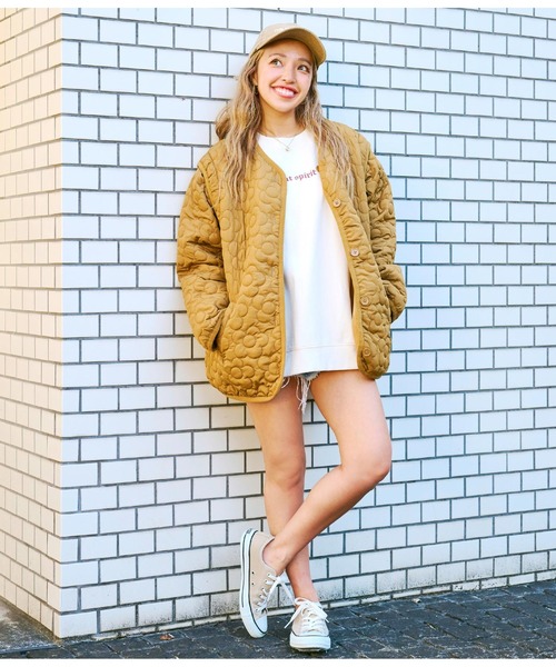 anap mimpi（アナップミンピ）の「フラワーキルティング 2WAY ジャケット（ブルゾン・レディース・ベージュ/キャメル・FREE）」の21枚目の写真