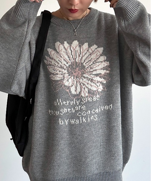 apres jour mignon(アプレジュールミニョン)の「モチーフジャガードニット【ZOZOTOWN限定アイテム】(ニット/セーター・レディース・グレー/ネイビー/アイボリー・X-LARGE/フリー)」の5枚目の写真