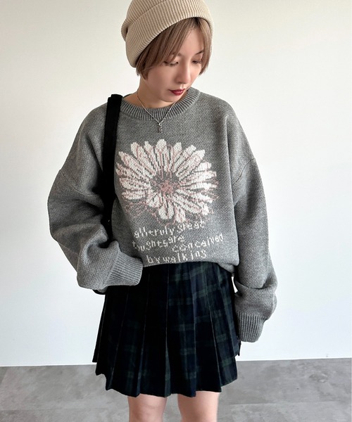 apres jour mignon(アプレジュールミニョン)の「モチーフジャガードニット【ZOZOTOWN限定アイテム】(ニット/セーター・レディース・グレー/ネイビー/アイボリー・X-LARGE/フリー)」の6枚目の写真