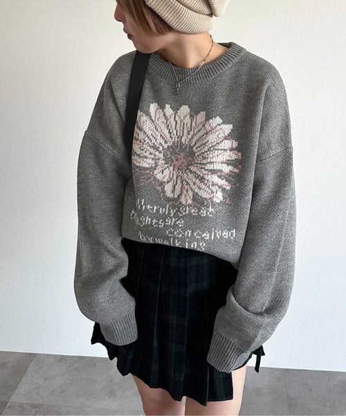 apres jour mignon(アプレジュールミニョン)の「モチーフジャガードニット【ZOZOTOWN限定アイテム】(ニット/セーター・レディース・グレー/ネイビー/アイボリー・X-LARGE/フリー)」の7枚目の写真