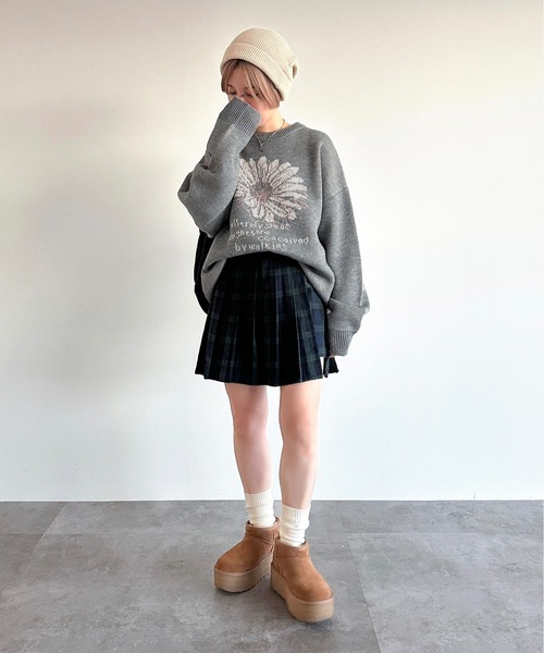 apres jour mignon(アプレジュールミニョン)の「モチーフジャガードニット【ZOZOTOWN限定アイテム】(ニット/セーター・レディース・グレー/ネイビー/アイボリー・X-LARGE/フリー)」の10枚目の写真