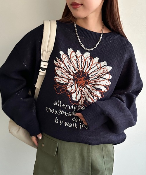 apres jour mignon(アプレジュールミニョン)の「モチーフジャガードニット【ZOZOTOWN限定アイテム】(ニット/セーター・レディース・グレー/ネイビー/アイボリー・X-LARGE/フリー)」の14枚目の写真