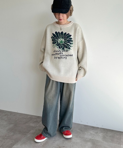 apres jour mignon(アプレジュールミニョン)の「モチーフジャガードニット【ZOZOTOWN限定アイテム】(ニット/セーター・レディース・グレー/ネイビー/アイボリー・X-LARGE/フリー)」の21枚目の写真