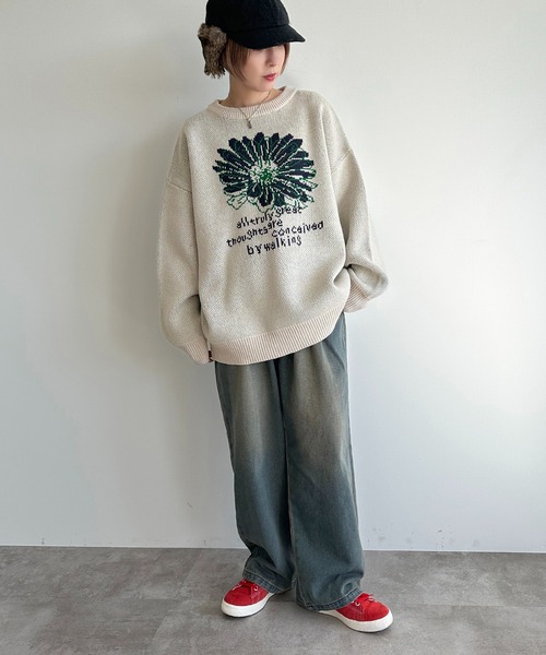 apres jour mignon(アプレジュールミニョン)の「モチーフジャガードニット【ZOZOTOWN限定アイテム】(ニット/セーター・レディース・グレー/ネイビー/アイボリー・X-LARGE/フリー)」の20枚目の写真