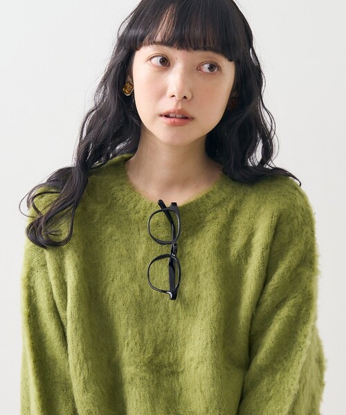 FREAK'S STORE(フリークスストア)の「モヘアライク プルオーバー/ニットプルオーバー(ニット/セーター・レディース・ピンク/ブラウン/ブラック/グリーン/オフホワイト・フリ-)」の4枚目の写真