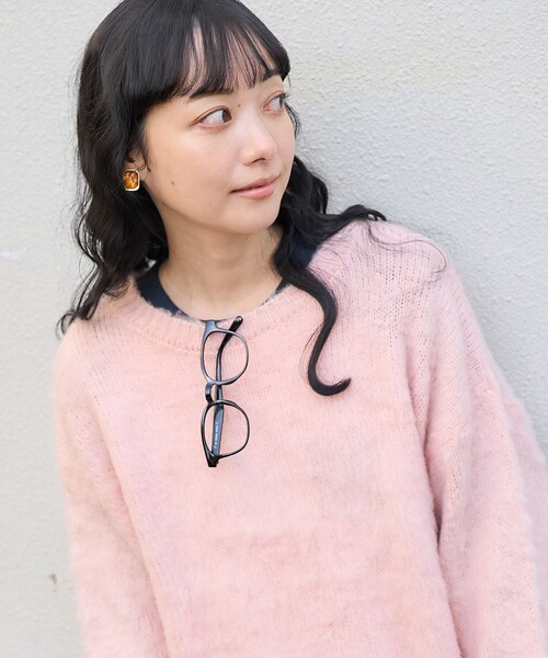 FREAK'S STORE(フリークスストア)の「モヘアライク プルオーバー/ニットプルオーバー(ニット/セーター・レディース・ピンク/ブラウン/ブラック/グリーン/オフホワイト・フリ-)」の7枚目の写真