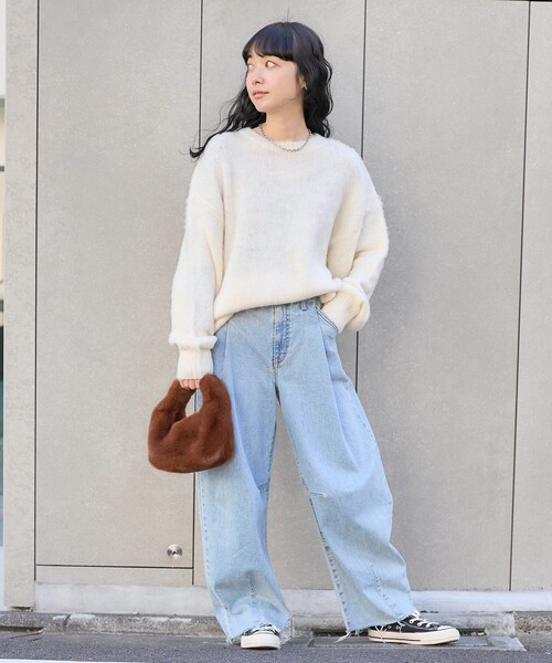 FREAK'S STORE(フリークスストア)の「モヘアライク プルオーバー/ニットプルオーバー(ニット/セーター・レディース・ピンク/ブラウン/ブラック/グリーン/オフホワイト・フリ-)」の10枚目の写真