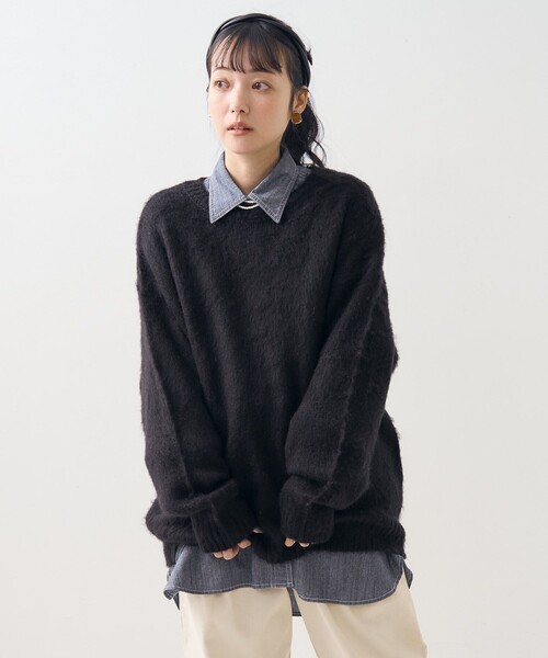 FREAK'S STORE(フリークスストア)の「モヘアライク プルオーバー/ニットプルオーバー(ニット/セーター・レディース・ピンク/ブラウン/ブラック/グリーン/オフホワイト・フリ-)」の19枚目の写真