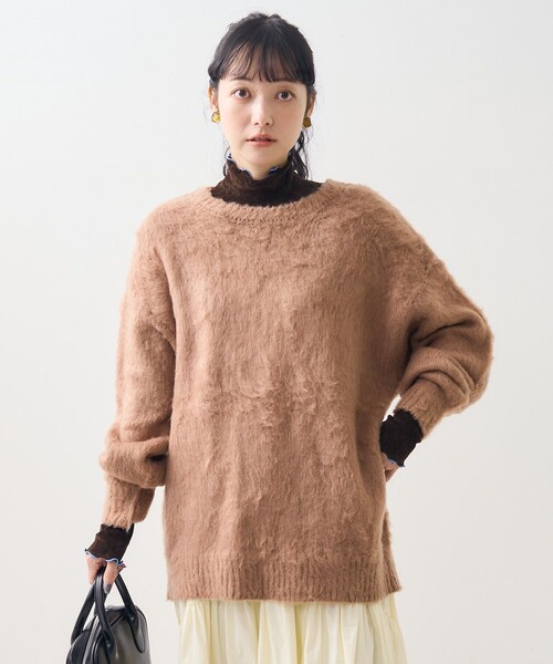 FREAK'S STORE(フリークスストア)の「モヘアライク プルオーバー/ニットプルオーバー(ニット/セーター・レディース・ピンク/ブラウン/ブラック/グリーン/オフホワイト・フリ-)」の3枚目の写真