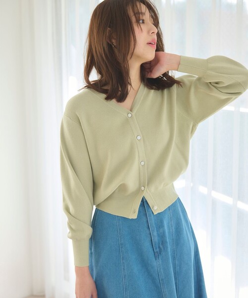 Feroux（フェルゥ）の「【洗える】ビジューボタン2WAY カーディガン（カーディガン/ボレロ・レディース・ライトグリーン系/ネイビー系/ベージュ系/スカイブルー系/ライトグレー系・F）」の13枚目の写真