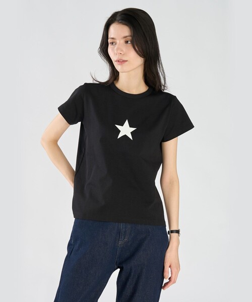 agnes b.(アニエスベー)の「アイコニック プリント コットン 半袖 Tシャツ "Etoile"(Tシャツ/カットソー・レディース・ブラック・2/3/1)」の3枚目の写真