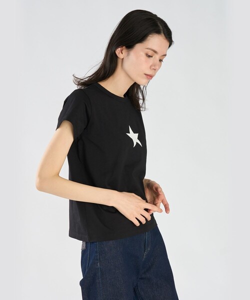 agnes b.(アニエスベー)の「アイコニック プリント コットン 半袖 Tシャツ "Etoile"(Tシャツ/カットソー・レディース・ブラック・2/3/1)」の4枚目の写真
