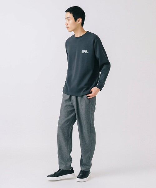 BEAMS HEART（ビームスハート）の「【ユニセックス】ダンボール ロゴ プリント ロングスリーブ カットソー（Tシャツ/カットソー・メンズ・ベージュ/ホワイト/グリーン系その他/チャコールグレー・SMALL/LARGE/MEDIUM）」の12枚目の写真