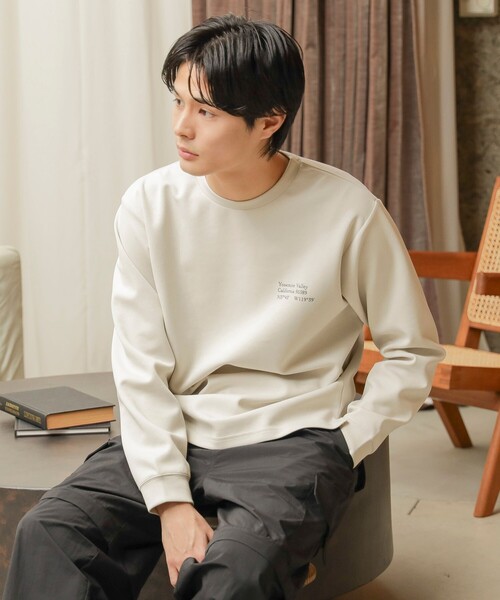 BEAMS HEART（ビームスハート）の「【ユニセックス】ダンボール ロゴ プリント ロングスリーブ カットソー（Tシャツ/カットソー・メンズ・ベージュ/ホワイト/グリーン系その他/チャコールグレー・SMALL/LARGE/MEDIUM）」の22枚目の写真