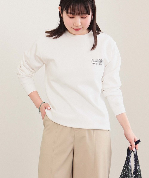 BEAMS HEART（ビームスハート）の「【ユニセックス】ダンボール ロゴ プリント ロングスリーブ カットソー（Tシャツ/カットソー・メンズ・ベージュ/ホワイト/グリーン系その他/チャコールグレー・SMALL/LARGE/MEDIUM）」の9枚目の写真