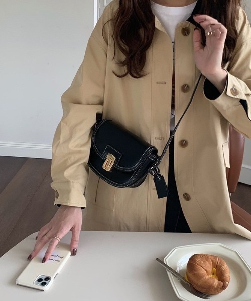 ショルダーバッグ・ポシェット [DUFOIS]25ss_SAC MINI EPURE_4Colors セール】フェイクレザーポシェット / ショルダーバッグ・ミニ