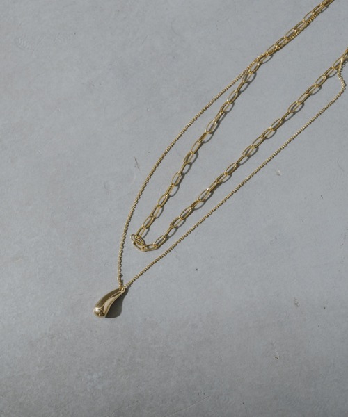 BIRTHDAY BAR（バースデイバー）の「Drop double necklace 2連ネックレス（ネックレス・レディース・ゴールド・フリー）」の2枚目の写真