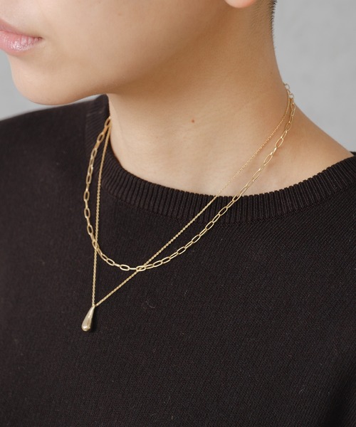 BIRTHDAY BAR（バースデイバー）の「Drop double necklace 2連ネックレス（ネックレス・レディース・ゴールド・フリー）」の3枚目の写真