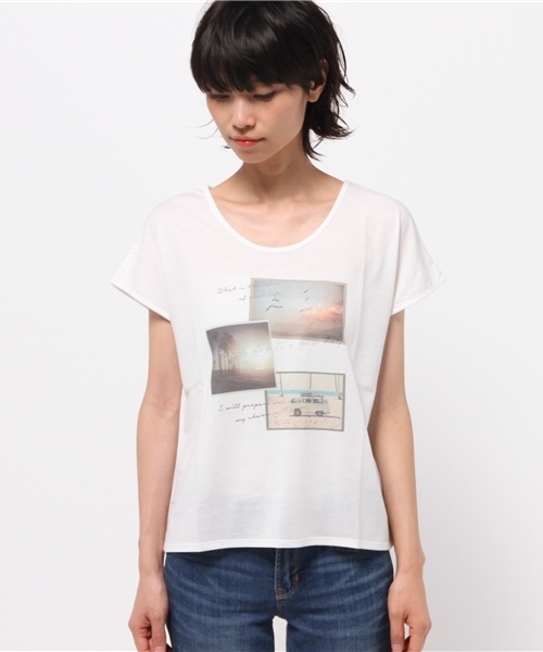 OUTLET(アウトレット)の「【Chez toi】PTラメ刺繍フレンチT(Tシャツ/カットソー・レディース・グレー/ライトイエロー/ホワイト・FREE)」の4枚目の写真