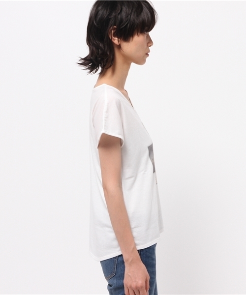 OUTLET(アウトレット)の「【Chez toi】PTラメ刺繍フレンチT(Tシャツ/カットソー・レディース・グレー/ライトイエロー/ホワイト・FREE)」の5枚目の写真