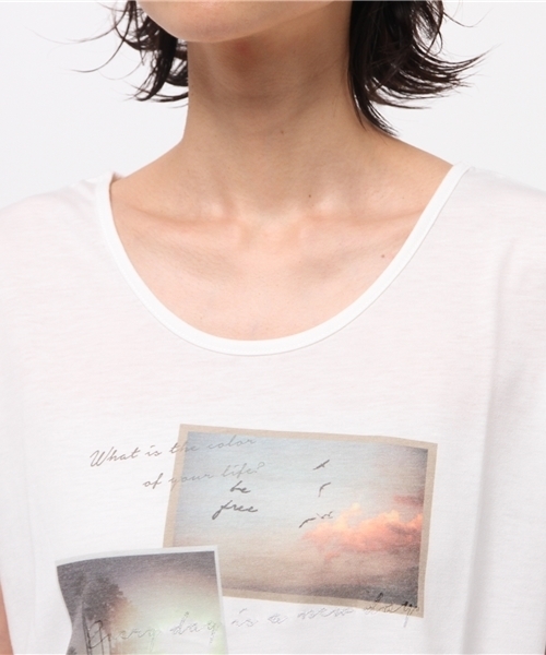 OUTLET(アウトレット)の「【Chez toi】PTラメ刺繍フレンチT(Tシャツ/カットソー・レディース・グレー/ライトイエロー/ホワイト・FREE)」の9枚目の写真
